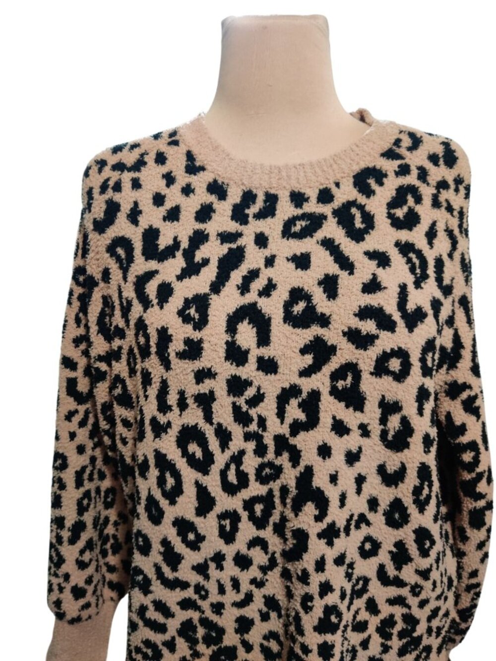 Joyspun Sweater Plus Size XL 16 18  Leopard Print Cozy Pullover Mob Wife Soft - Picture 2 of 12